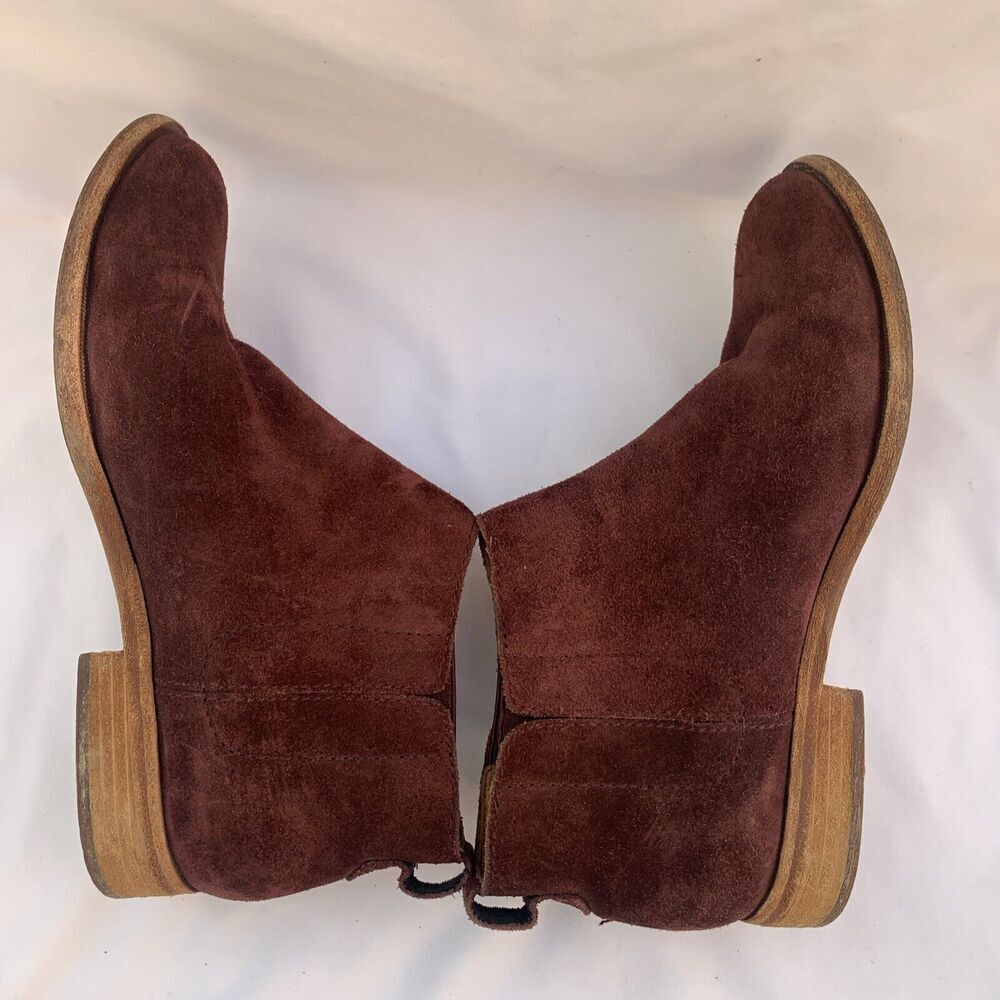 Kork-Ease Velma Bootie Suede Chelsea Ankle Boots 8 Womens Red Burgundy Boots - Picture 6 of 9